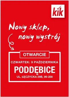 Pogląd gazetki "Poddębice" ze sklepu Kik ważnej od 09.10.2025
