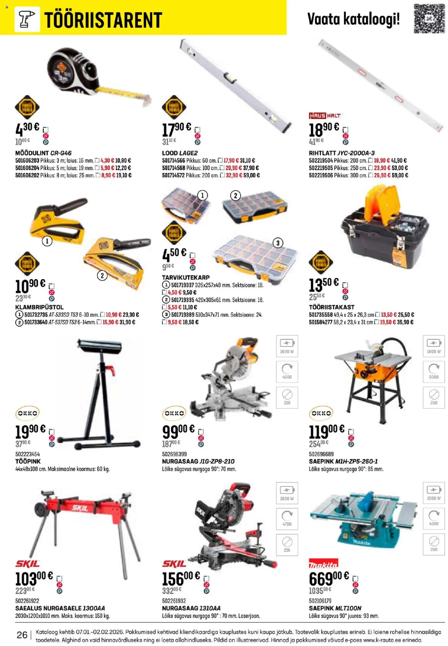 K-Rauta kliendilehe eelvaade alates 2026.01.07