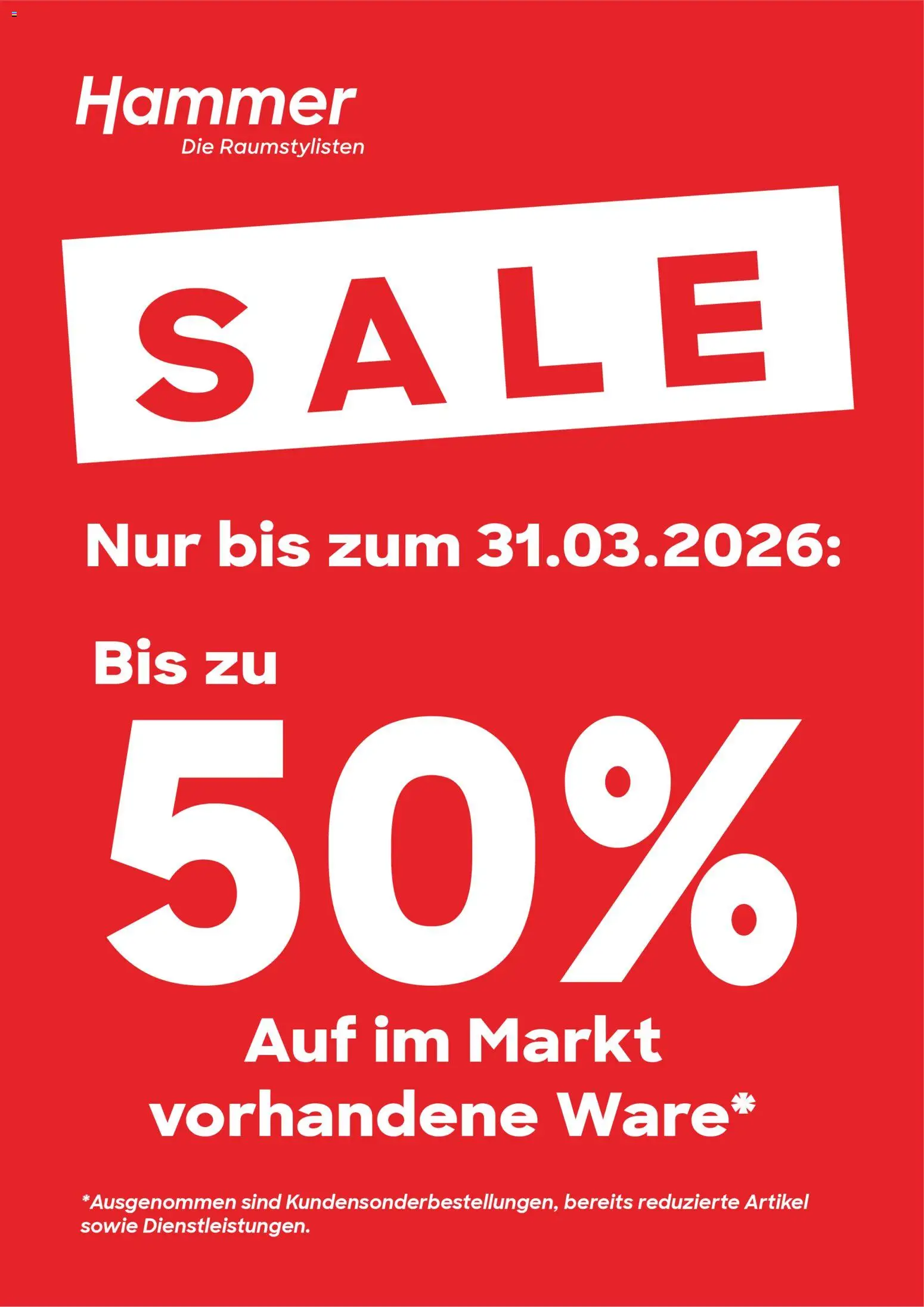 Vorschau von dem Prospekt des Geschäftes Hammer Zuhause, gültig ab dem 16.03.2026