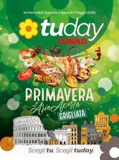 Anteprima dell'opuscolo Conad volantino Tuday Lazio dal negozio Conad valido da 22/04/2026