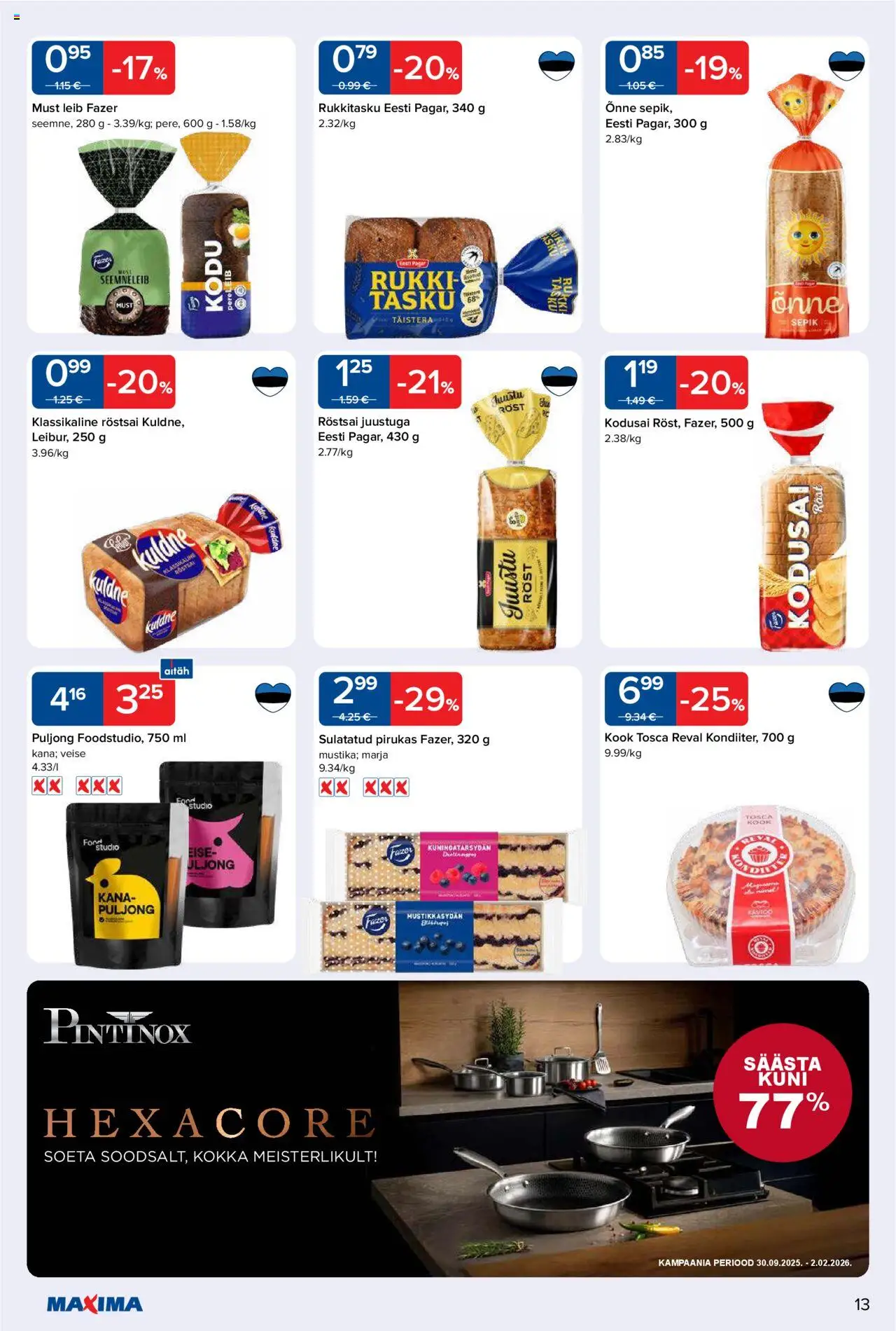 Maxima kliendilehe eelvaade alates 2025.10.14