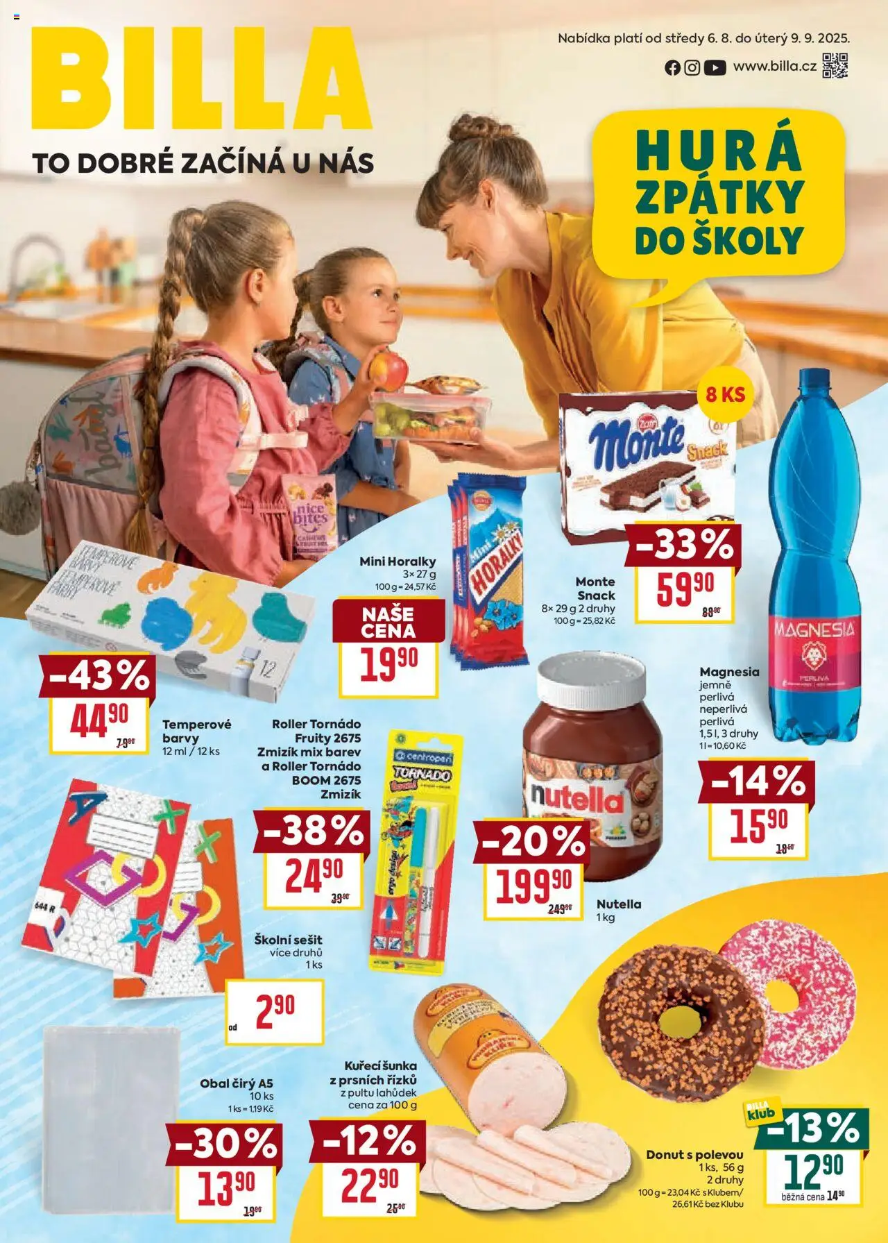  BILLA leták již od 06.08.2025 » Akční "Leták - Zpátky do školy"