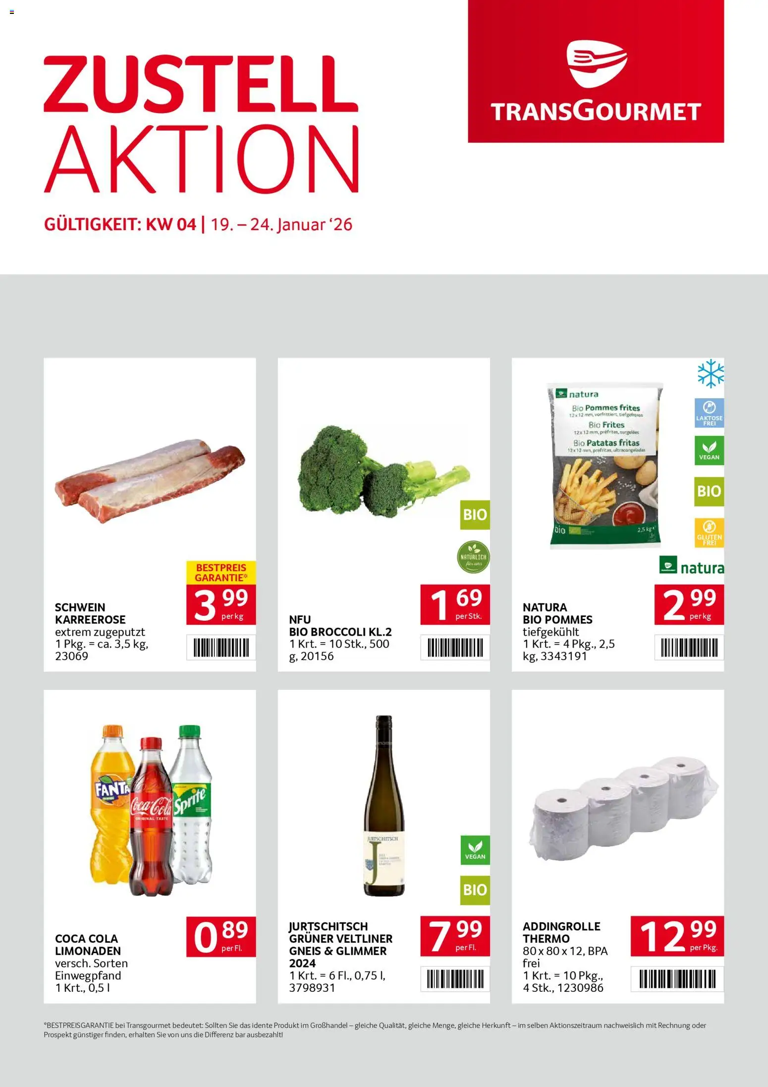 Vorschau der Angebote: Transgourmet Zustellaktion gültig ab 19.01.2026
