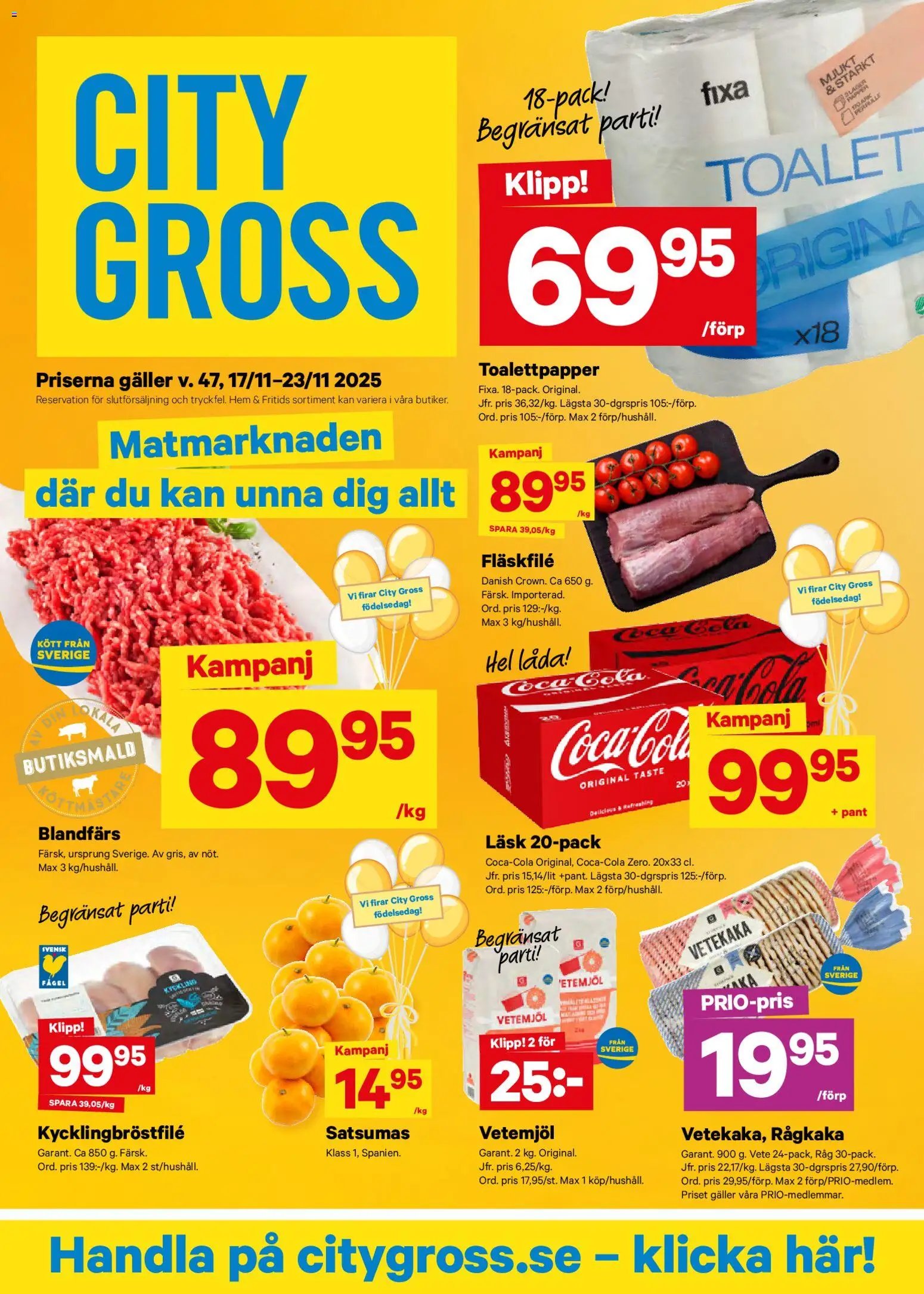 Förhandsgranska reklamblad Black Friday från butik City Gross gäller från 17/11/2025