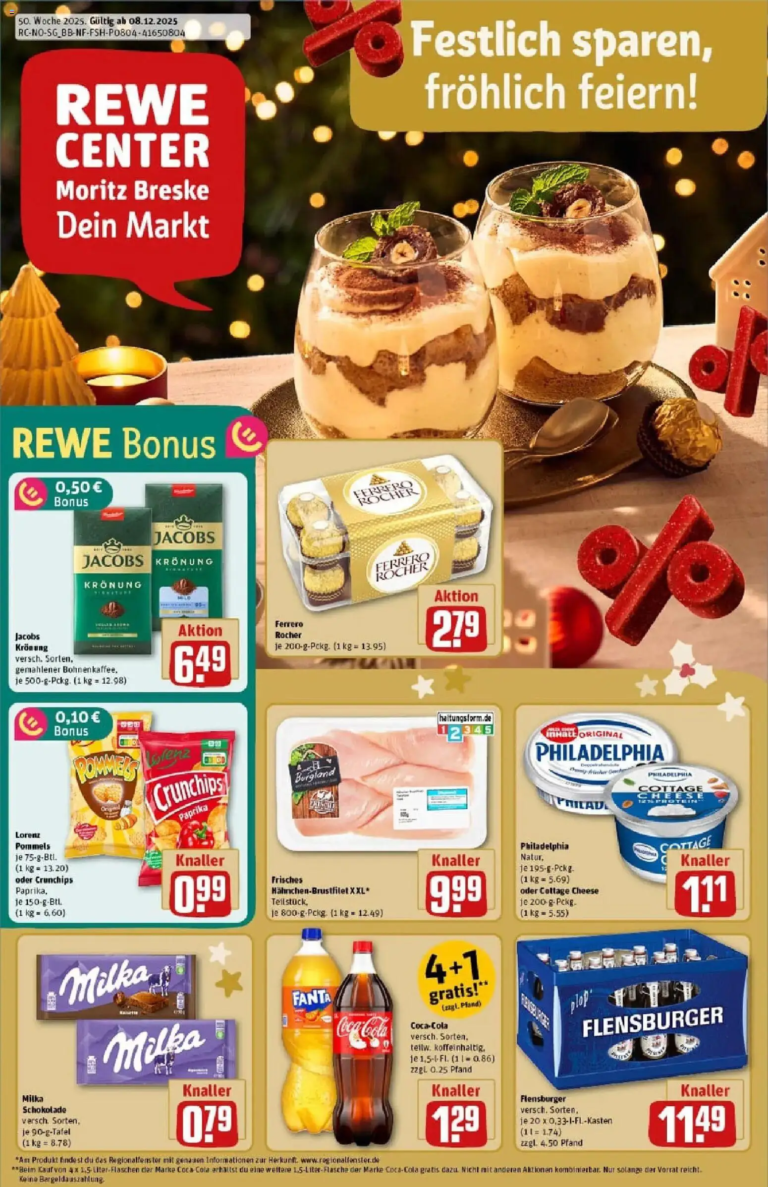 Vorschau von dem Prospekt des Geschäftes Rewe, gültig ab dem 07.12.2025 - Flensburger, Schokolade, Cola, Philadelphia, Milka schokolade, Milka, Paprika, Ferrero rocher