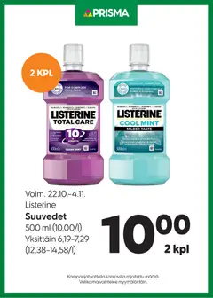 Kaupan Prisma Tarjoukset Listerine esikatselu, voimassa 22/10/2025