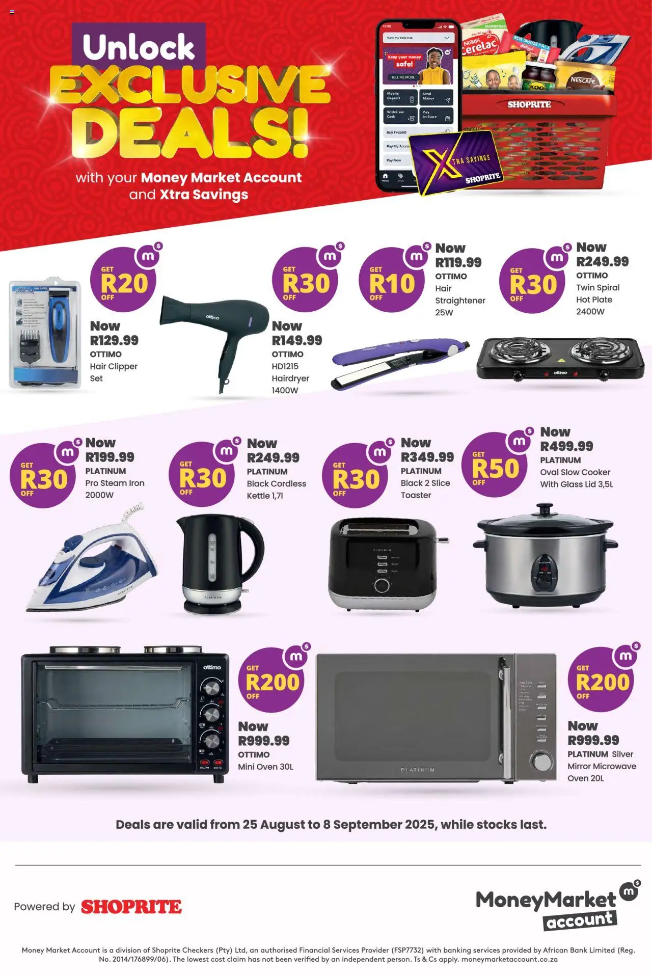 Shoprite Money Market Exclusive Deals 25/08 - 08/09/2025 >> Catalogue