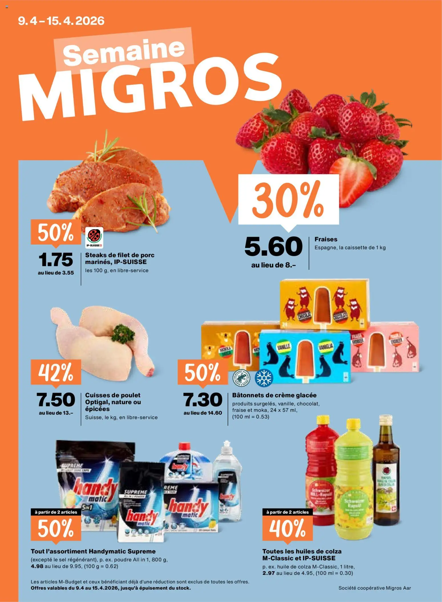 Vorschau des Merkblatts Migros aktionen FR vom Shop Migros gültig von 09.04.2026 bis 15.04.2026