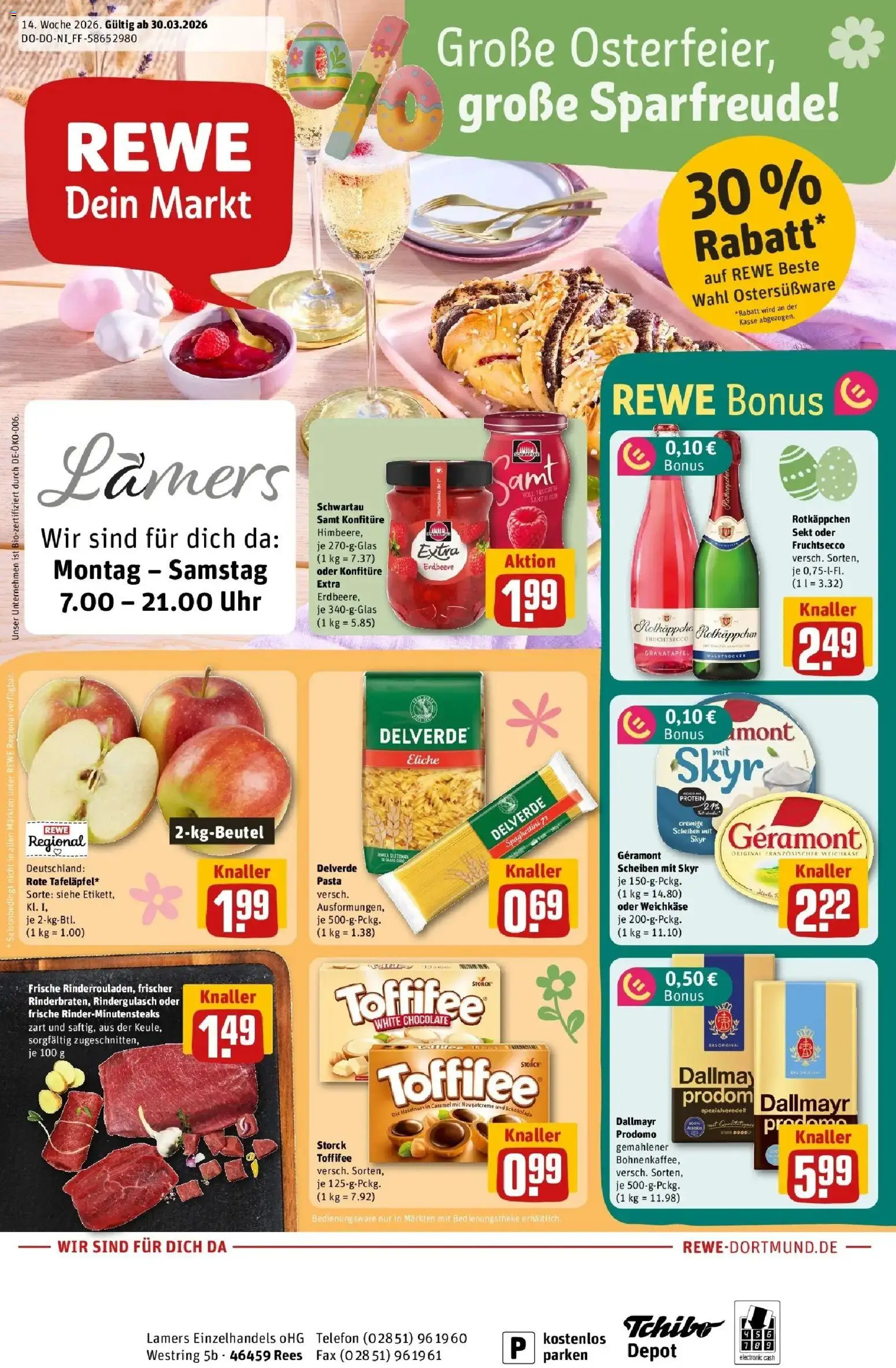 Vorschau von dem Prospekt des Geschäftes Rewe, gültig ab dem 30.03.2026
