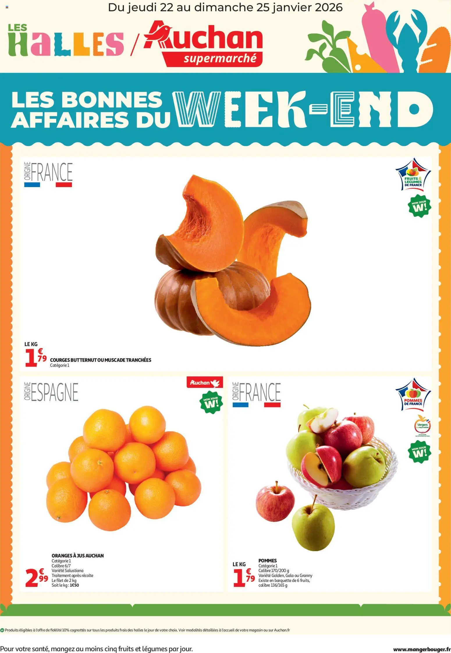 Prévisualisation de Les bons plans du week-end dans votre super ! du magasin Auchan formulaire valide 22/01/2026