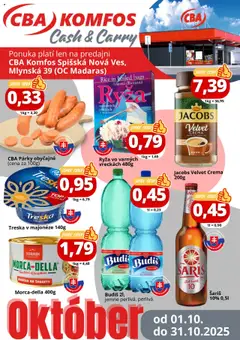 Náhľad CBA Komfos letáku platného od 01.10.2025