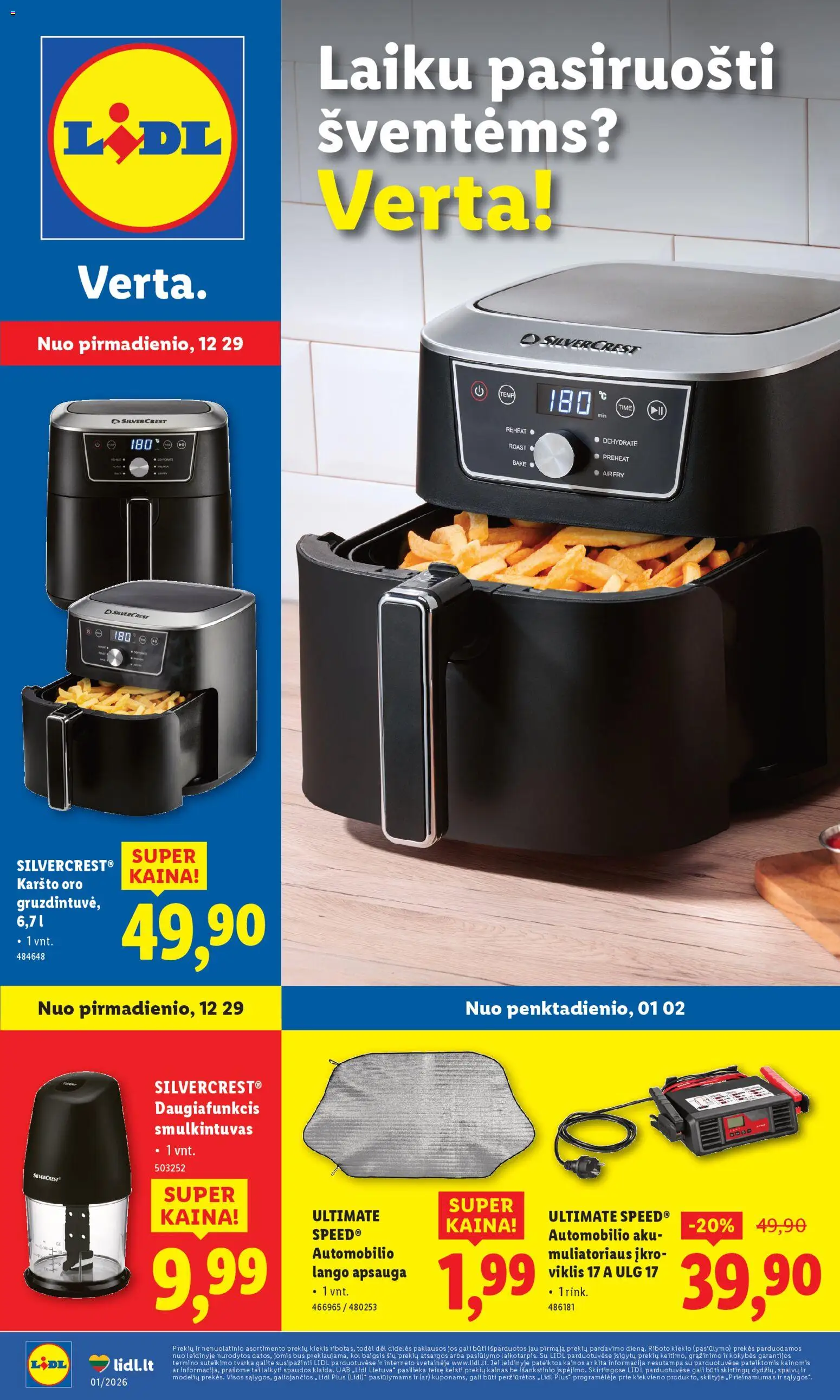 LIDL parduotuvės leidinio Leidinys - Ne maisto prekių pasiūlymai galiojančio nuo 2025.12.29 peržiūra