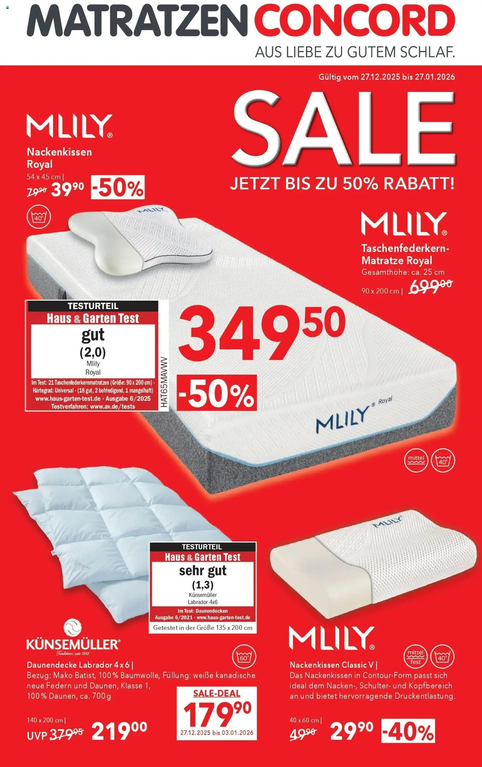 Vorschau der Angebote: Matratzen Concord Gmünd gültig ab 27.12.2025 - Matratze