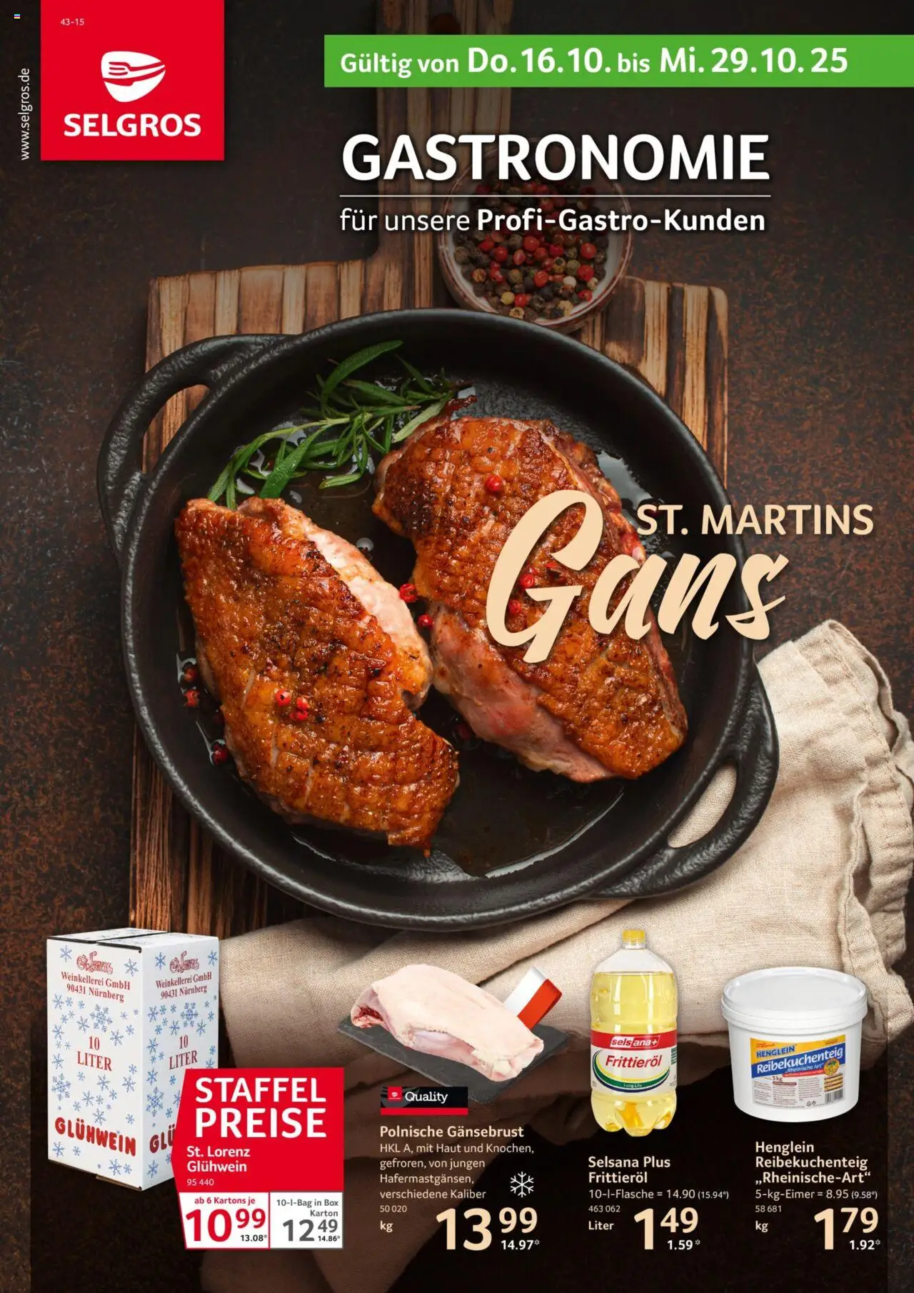 Selgros Gastronomie (vom 16.10.2025 - 29.10.2025) - Box, Frittieröl