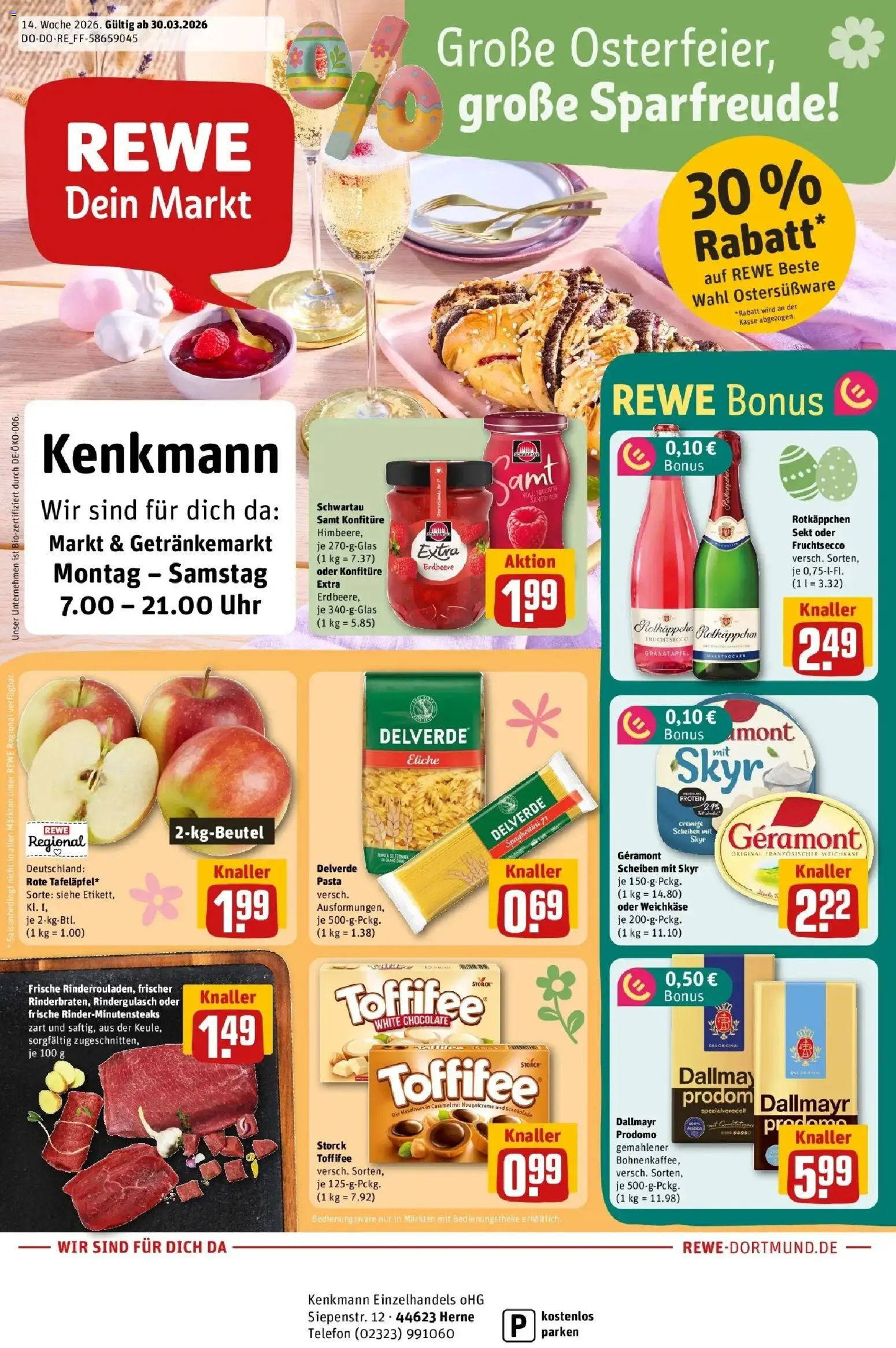 Vorschau von dem Prospekt des Geschäftes Rewe, gültig ab dem 30.03.2026