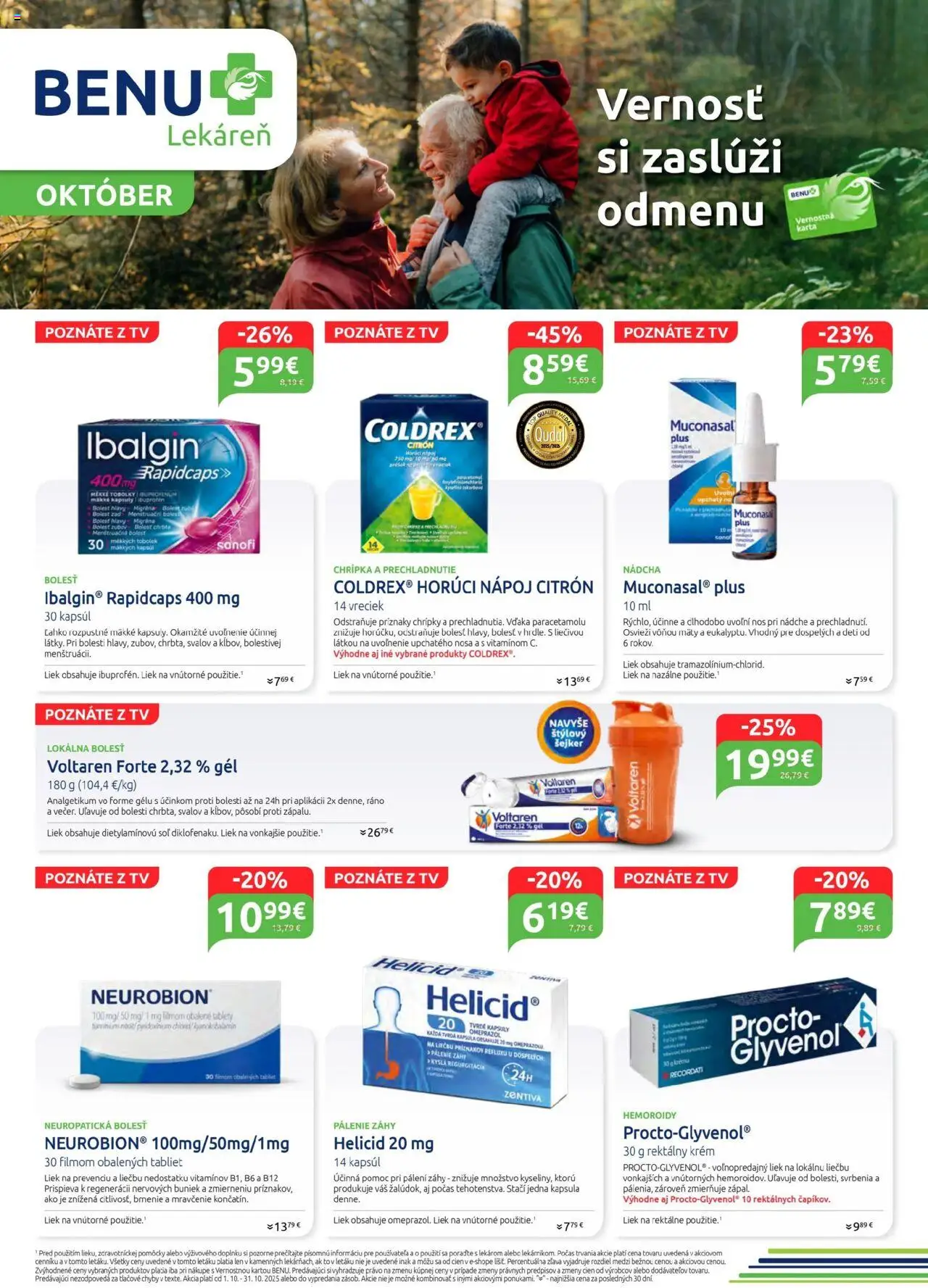 Náhľad BENU Lekáreň letáku platného od 01.10.2025 - Tv, Tablet, Krém, Voltaren