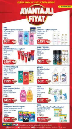 Metro Metro - Temizlik | Kişisel bakım 01.04.2026 - Broşürünün önizlemesi
