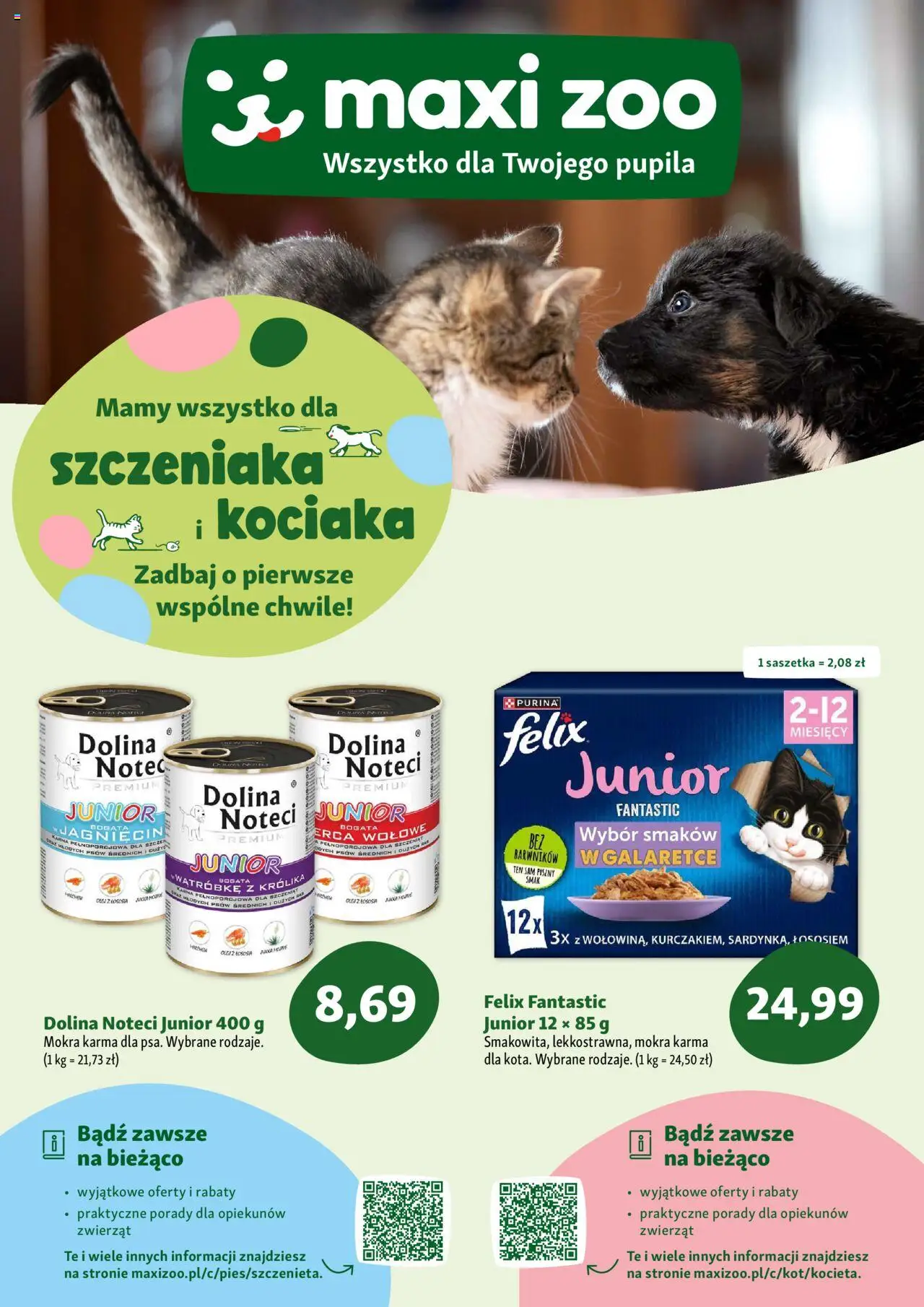 Maxi Zoo Szczeniaki i kociaki od 01.04.2025 - Nowa Gazetka - Numer strony 1 - Dolina noteci, Olej, Karma