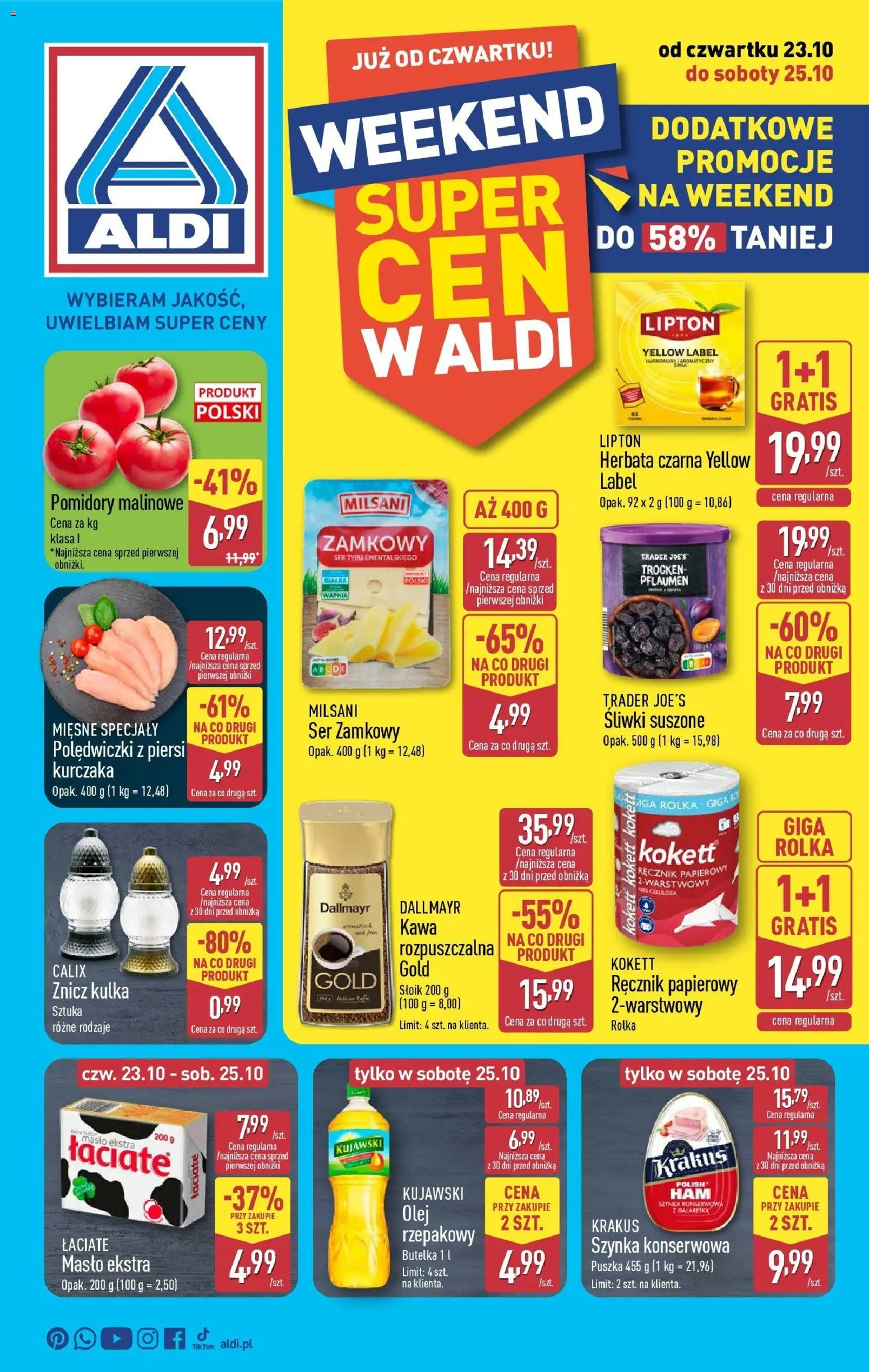 Aldi Dodatkowe promocje na weekend w ALDI od 22.10.2025 - Nowa Gazetka - Numer strony 1