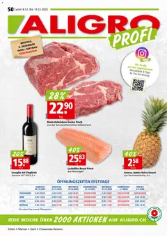 Vorschau des Merkblatts Aktionen Chavannes, Matran, Genf, Sitten vom Shop Aligro gültig von 08.12.2025 bis 13.12.2025