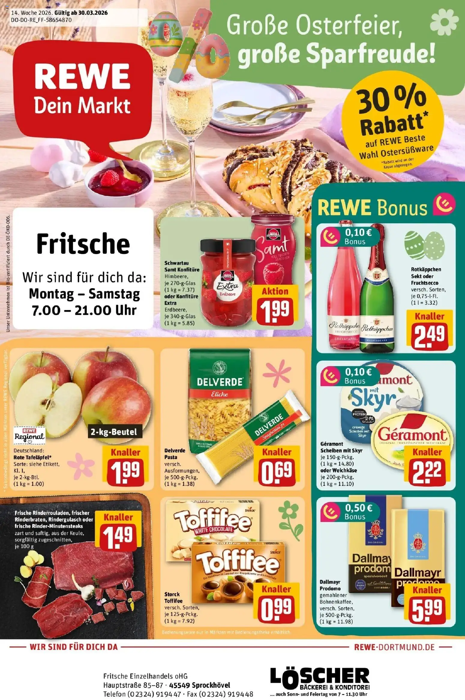 Vorschau von dem Prospekt des Geschäftes Rewe, gültig ab dem 30.03.2026
