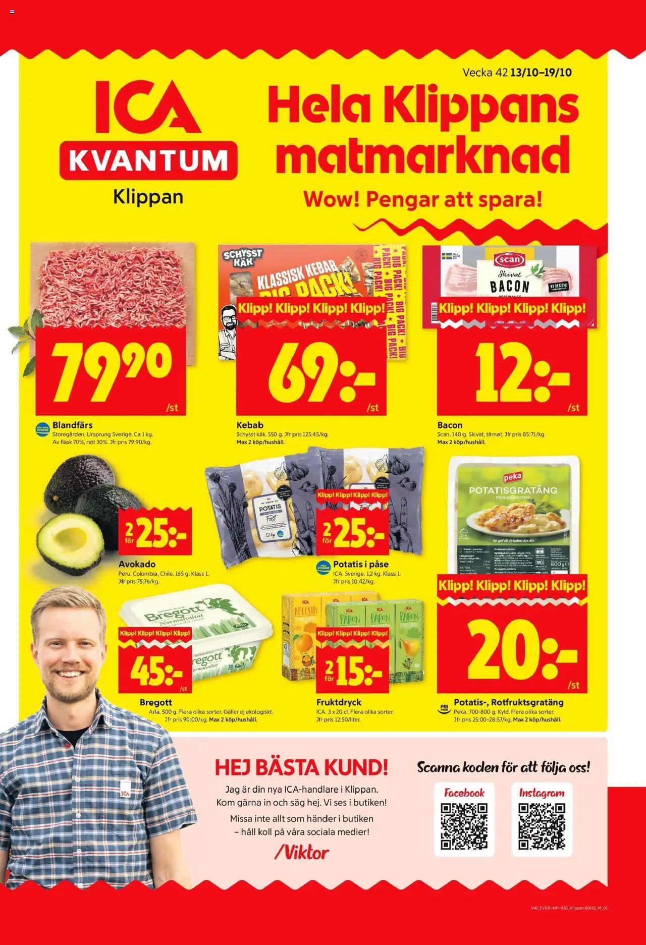 Klippan är giltig 13/10 2025 > Veckans Erbjudanden gäller från 13/10/2025 till 19/10/2025 sidnummer 1