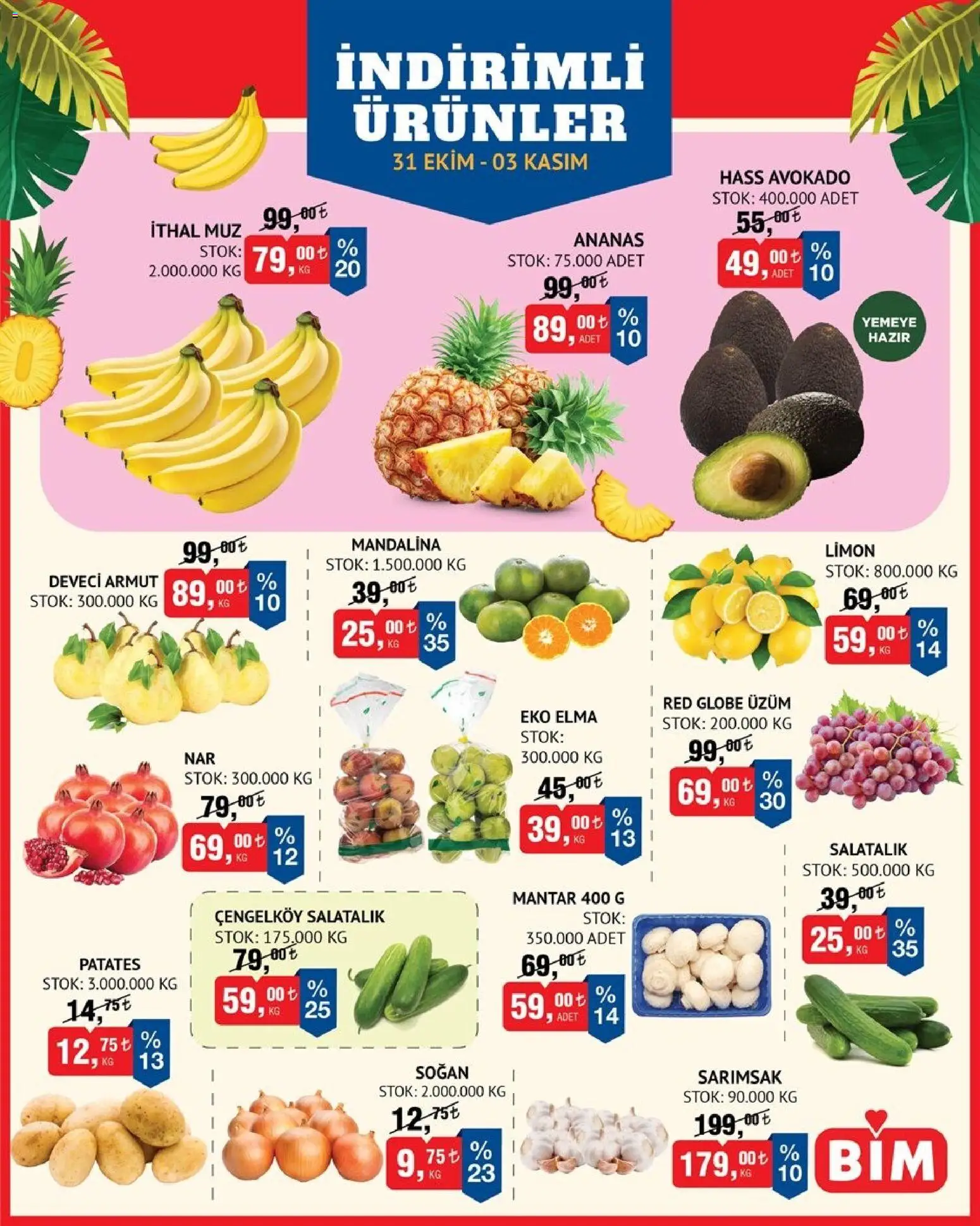 BİM Meyve Sebze 31.10.2025 - Broşürünün önizlemesi