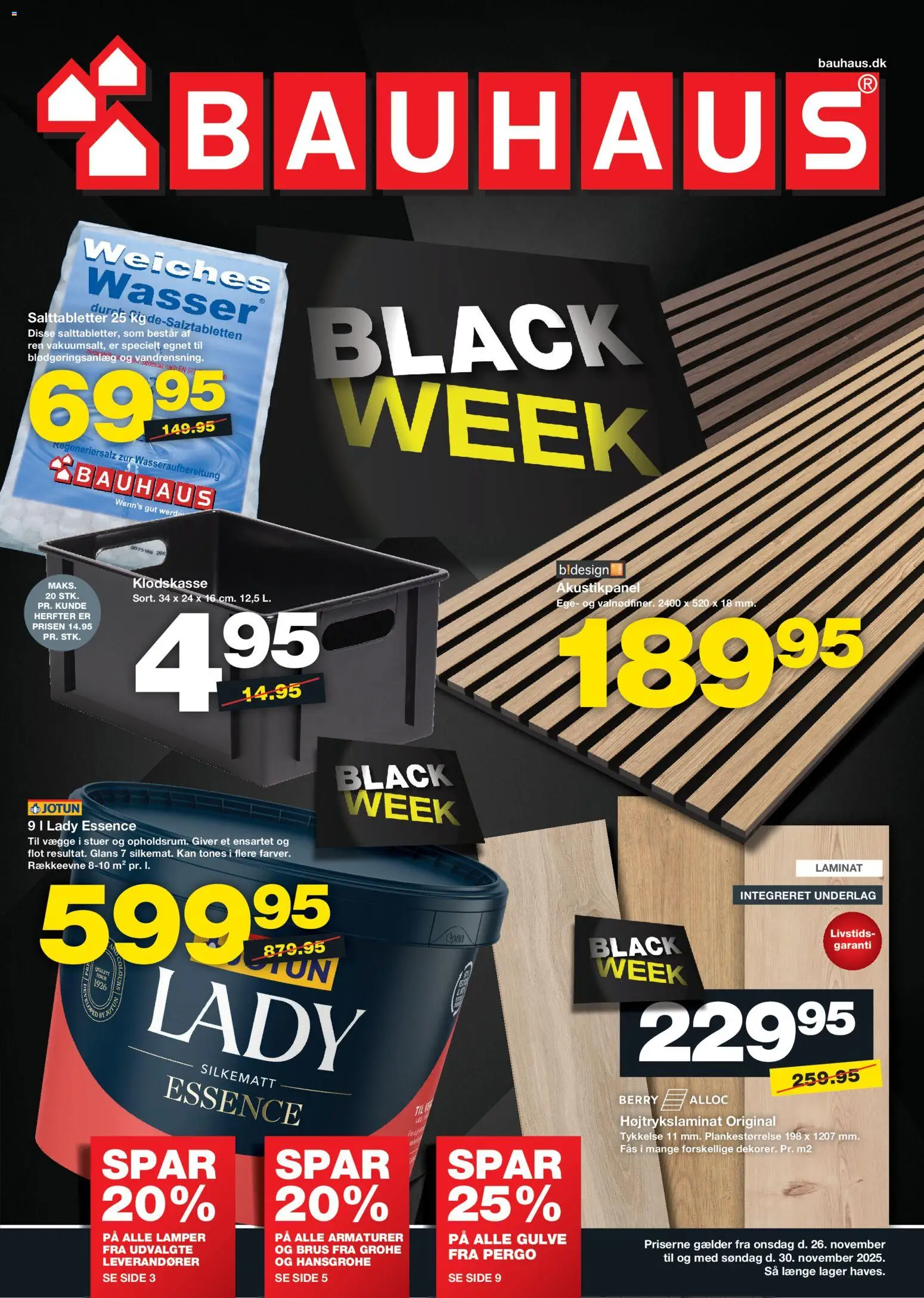 Eksempel på tilbudsavis Black Week fra butik Bauhaus gyldig fra 26/11/2025