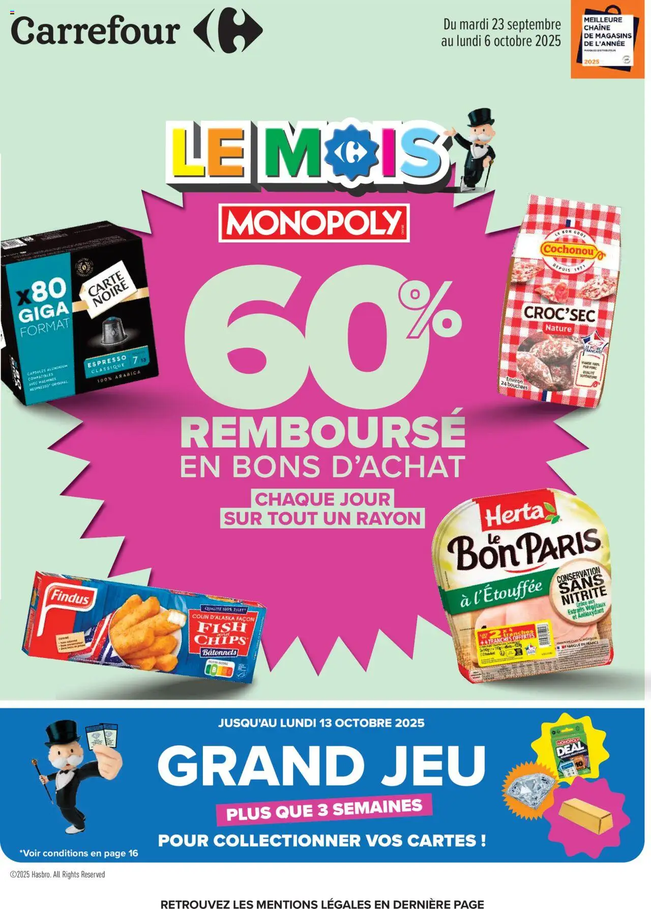Catalogue le mois monopoly 60% de la boutique Carrefour valable du 23/09/2025 - Page numéro 1