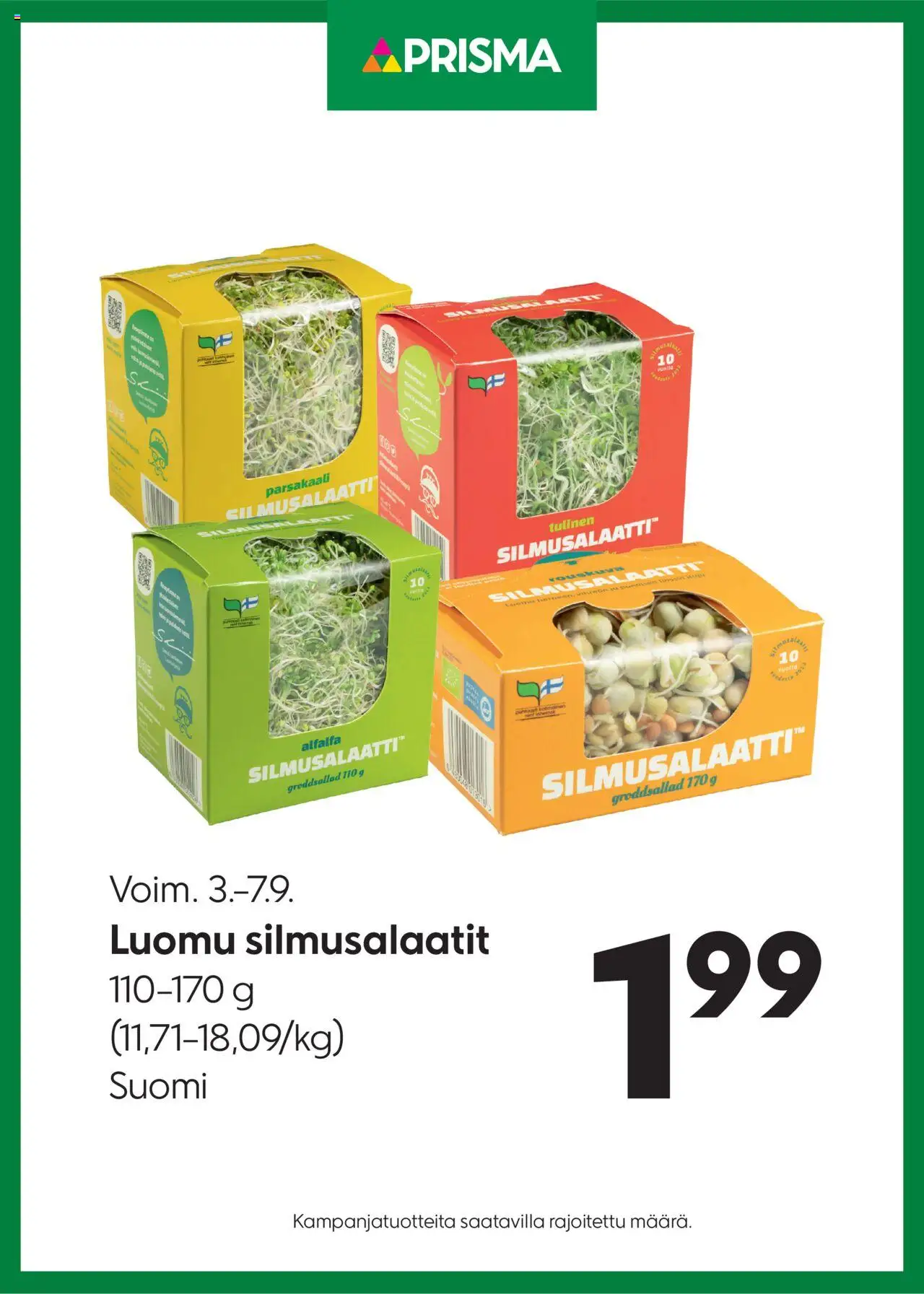 Prisma-kaupan Tarjoukset silmusalaatit voimassa 03/09/2025 - Sivulla 1