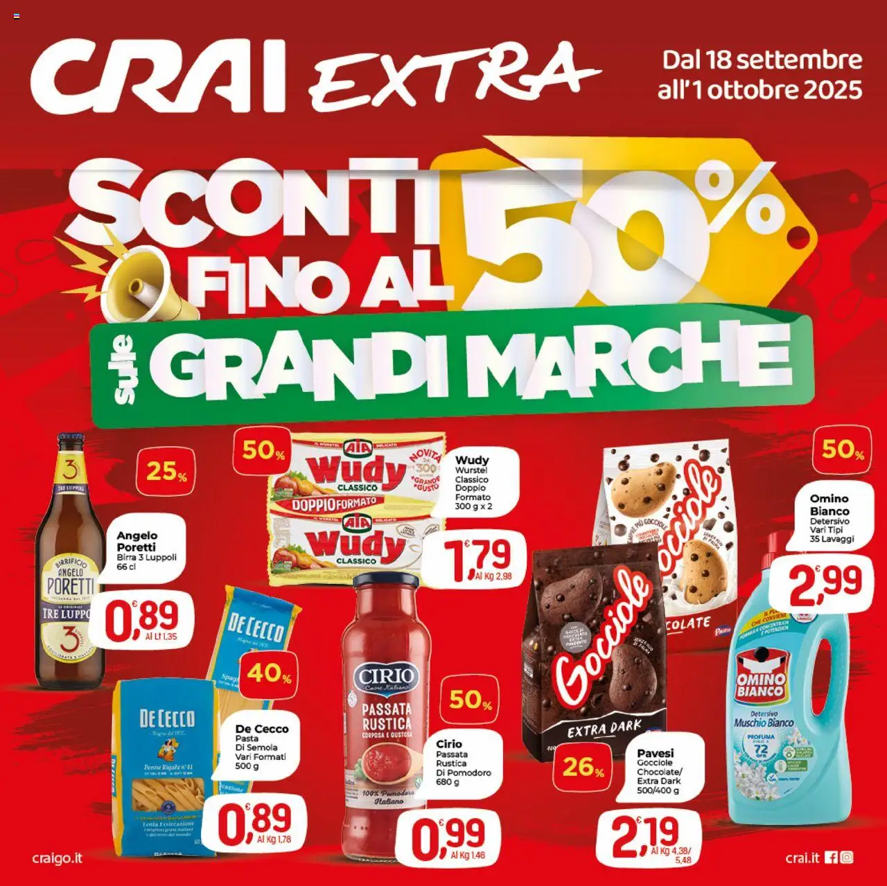 Volantino CRAI valido da 18/09/2025 numero di pagina 1
