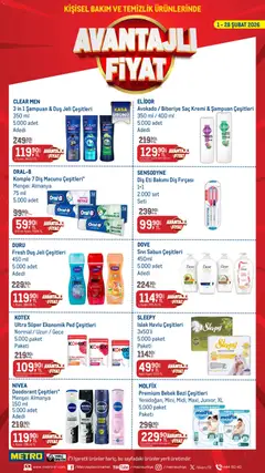 Metro Kişisel Bakım ve Temizlik Ürünleri 01.02.2026 - Broşürünün önizlemesi