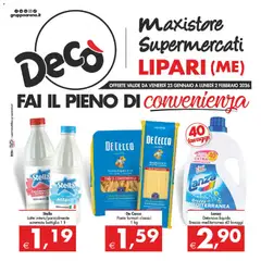 Anteprima dell'opuscolo Volantino Maxistore, Supermercati - Lipari dal negozio Decò valido da 23/01/2026