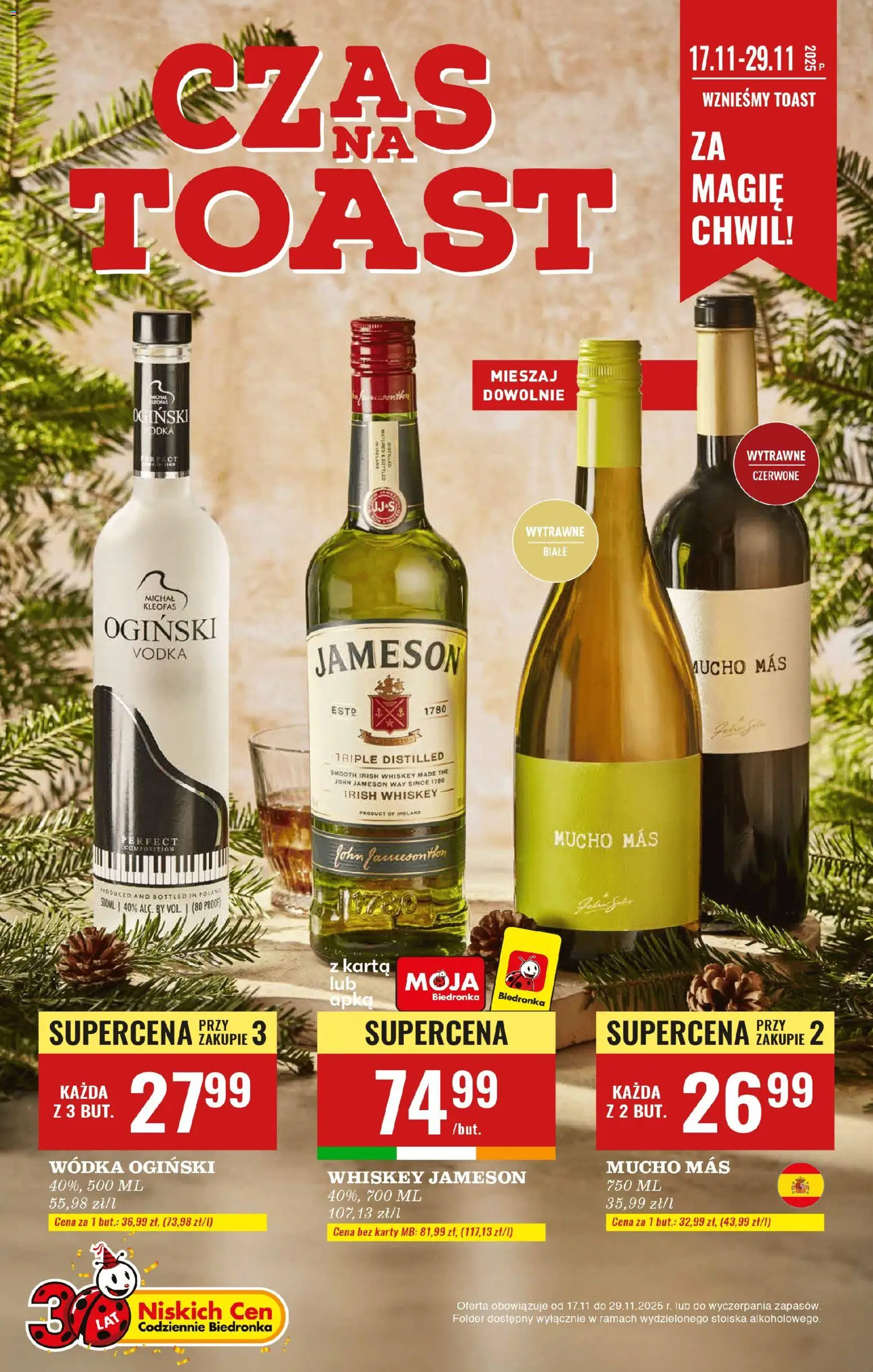 Pogląd gazetki "Czas na toast" ze sklepu Biedronka ważnej od 17.11.2025