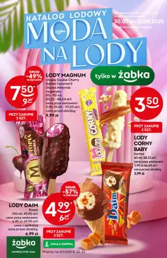 Pogląd gazetki "Lody" ze sklepu Żabka ważnej od 30.07.2025