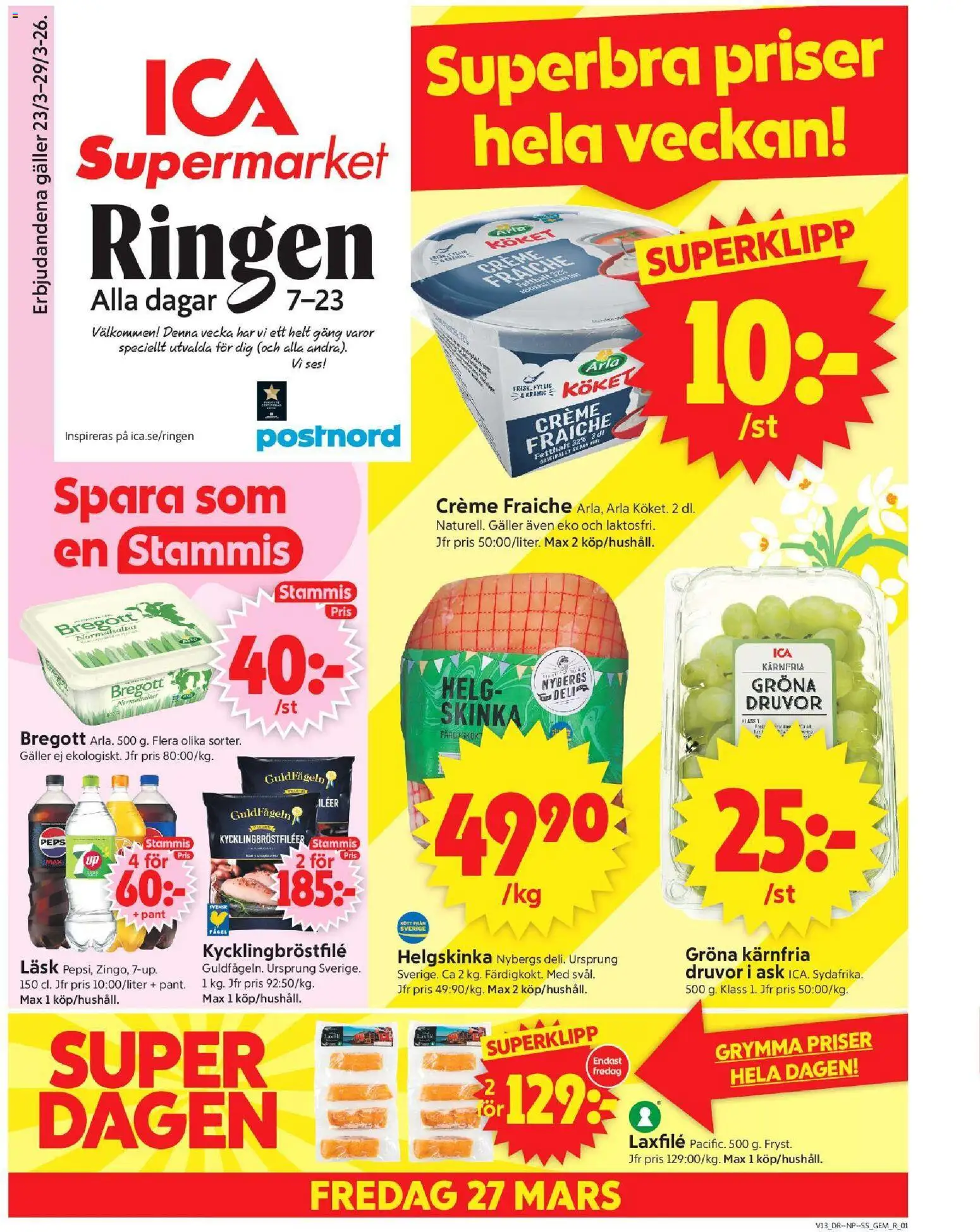 Förhandsgranska reklamblad Stockholm från butik ICA Supermarket gäller från 23/03/2026