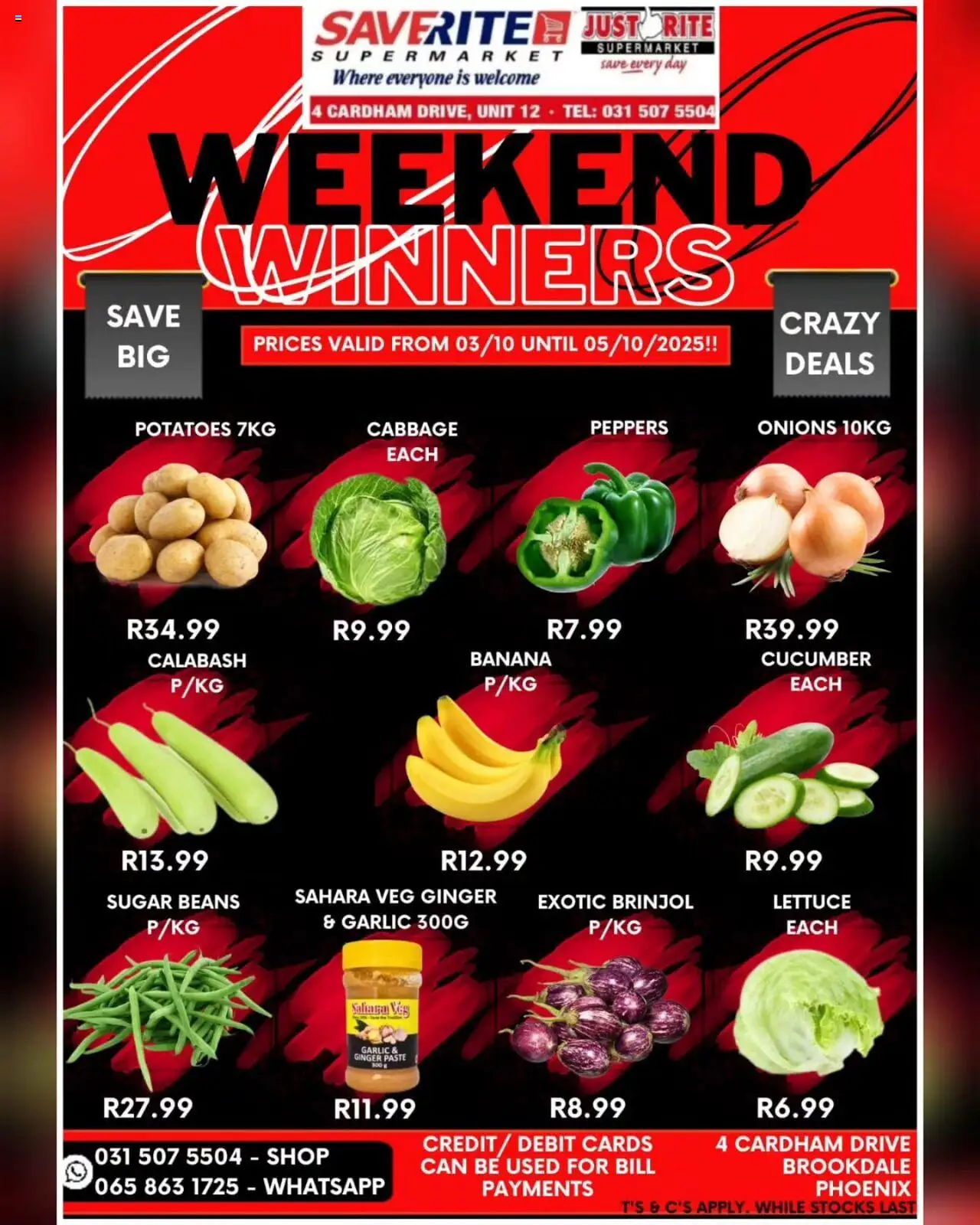 Saverite Weekend Winners from 03/10 - 05/10/2025 > Promotions