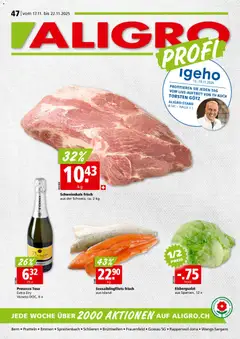 Vorschau des Merkblatts Aktionen Schlieren, Gossau SG, Frauenfeld, Rapperswil-Jona, Sargans, Bern, Brüttisellen, Pratteln, Emmen, Spreitenbach vom Shop Aligro gültig von 17.11.2025 bis 22.11.2025