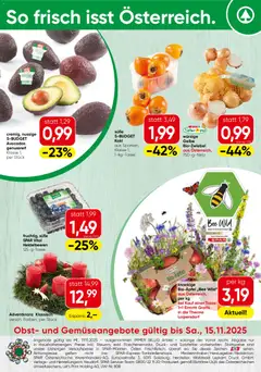 Vorschau der Angebote: Spar Vorarlberg Obst & Gemüse gültig ab 10.11.2025