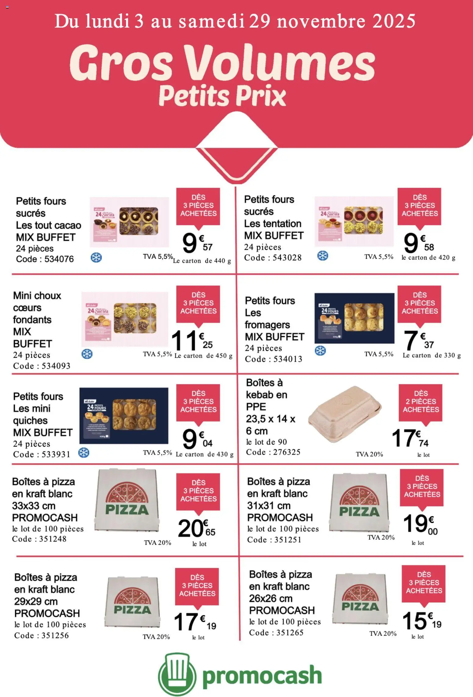 Prévisualisation de Catalogue du magasin Promocash formulaire valide 03/11/2025 - Pizza, Buffet, Cacao