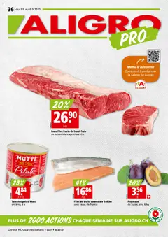 Vorschau des Merkblatts Aktionen Chavannes, Matran, Genève, Sion vom Shop Aligro gültig von 01.09.2025 bis 06.09.2025