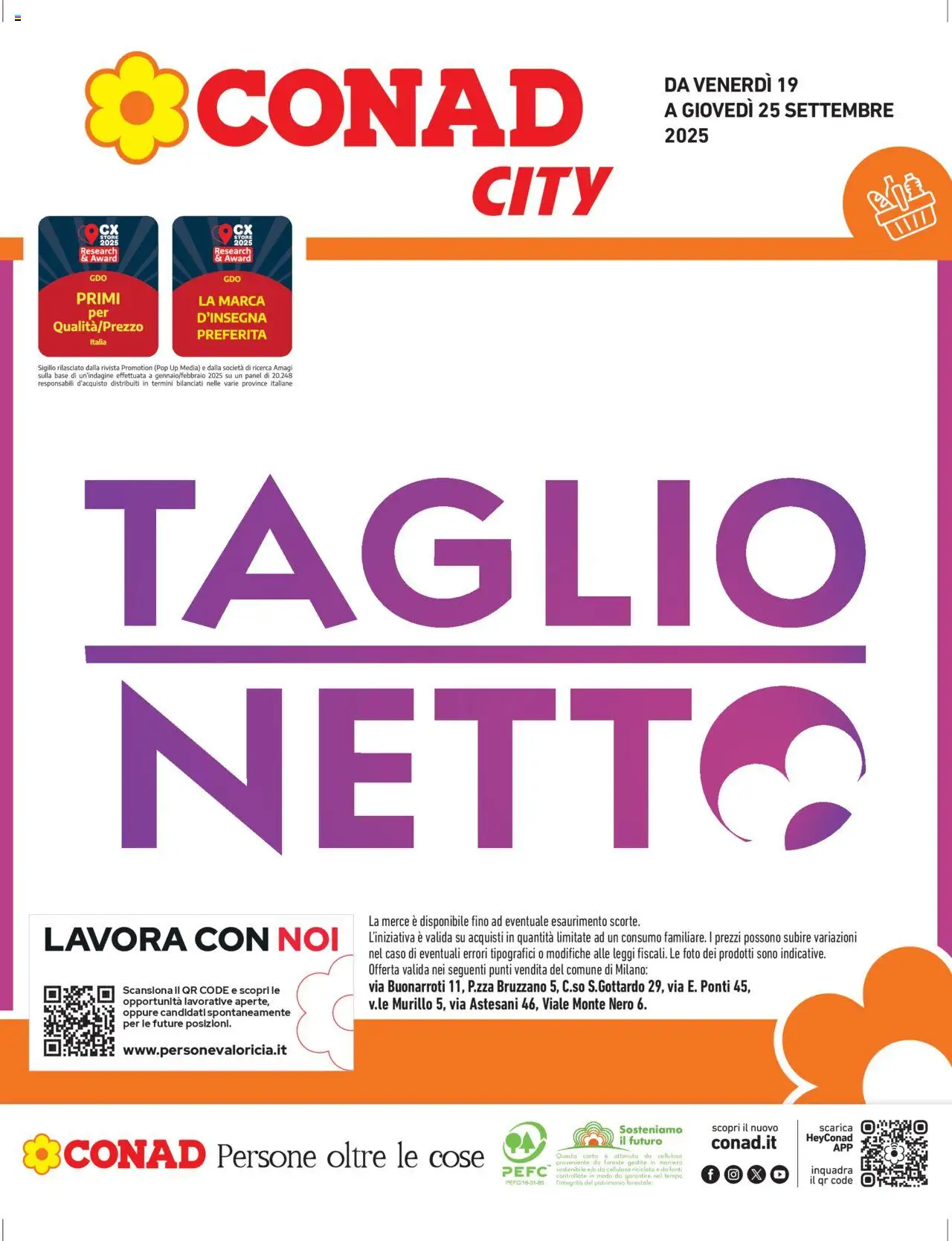 Volantino Conad valido da 19/09/2025 numero di pagina 1 - Taglio, Rivista