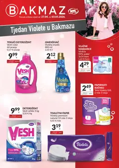 Pregled letka Bakmaz Tjedan Violete trgovine Bakmaz vrijedi od 27.04.2026