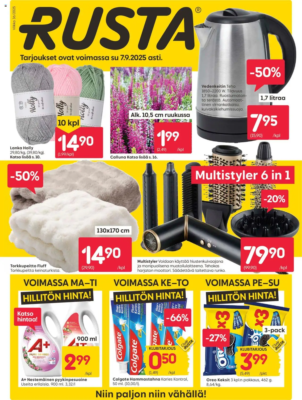 Rusta-kaupan Tarjoukset voimassa 01/09/2025 - Sivulla 1