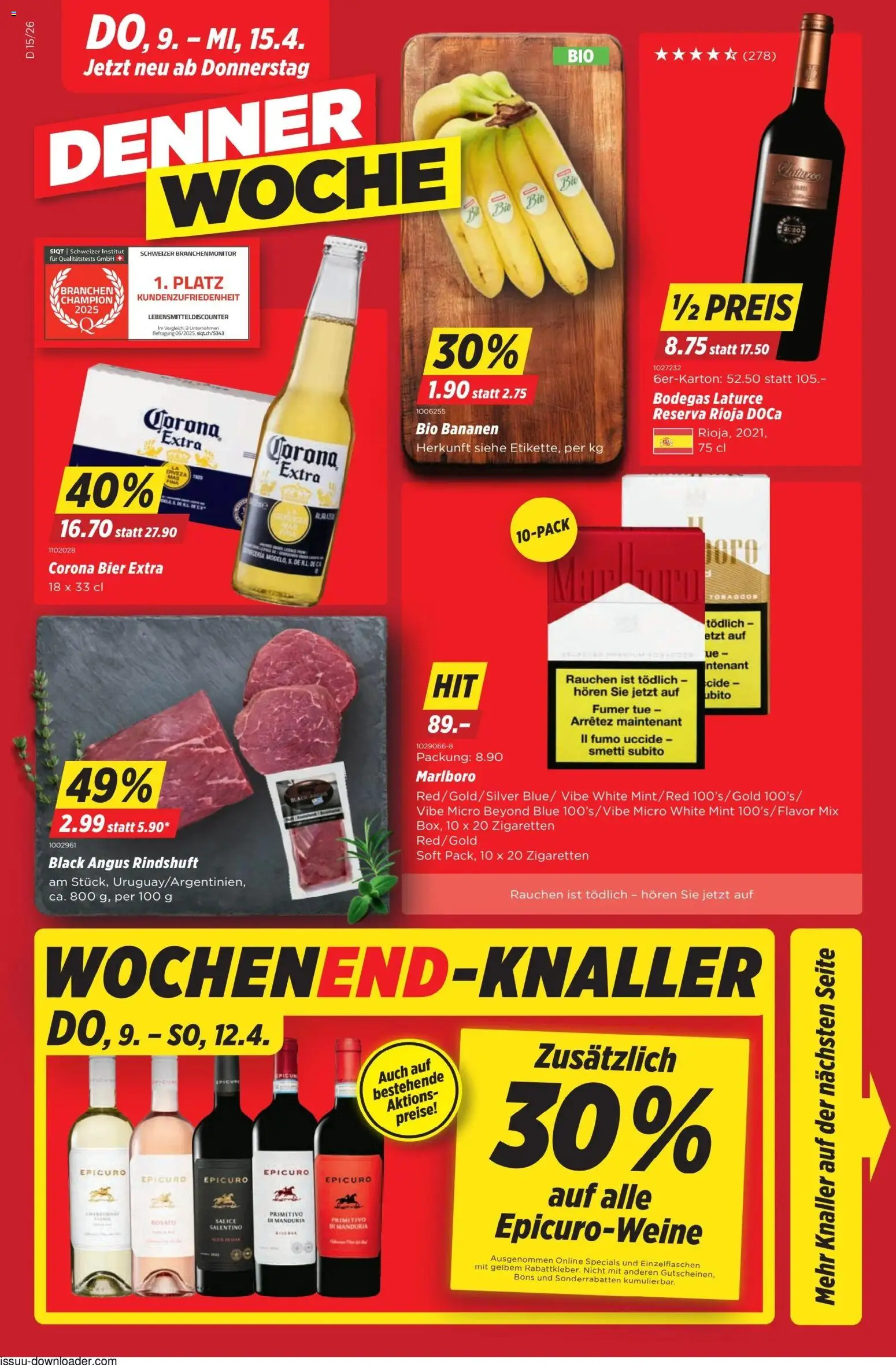 Vorschau des Merkblatts Denner aktionen vom Shop Denner gültig von 09.04.2026 bis 15.04.2026