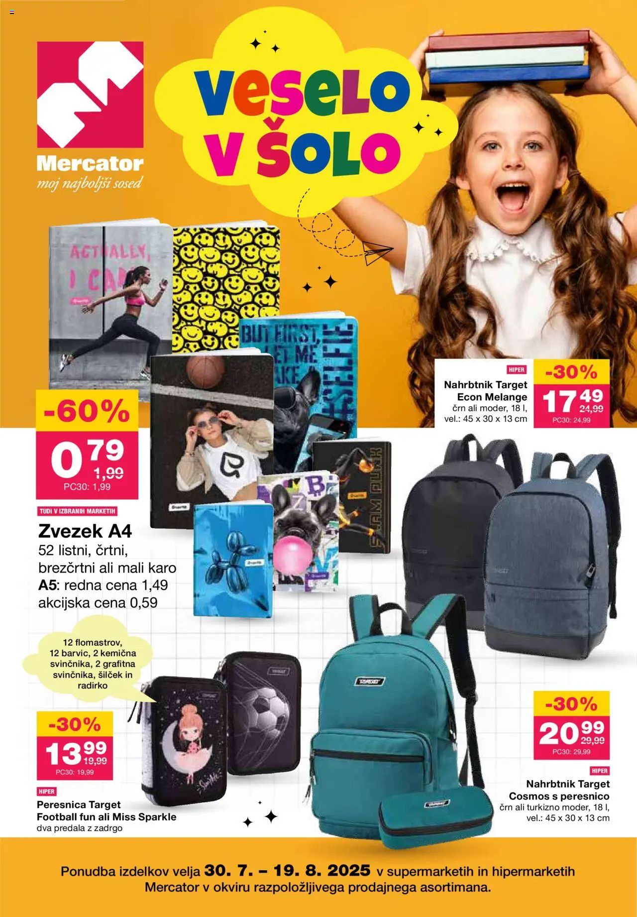 Mercator Katalog veselo v šolo od 30.07.2025 - aktualna ponudba - stran 1