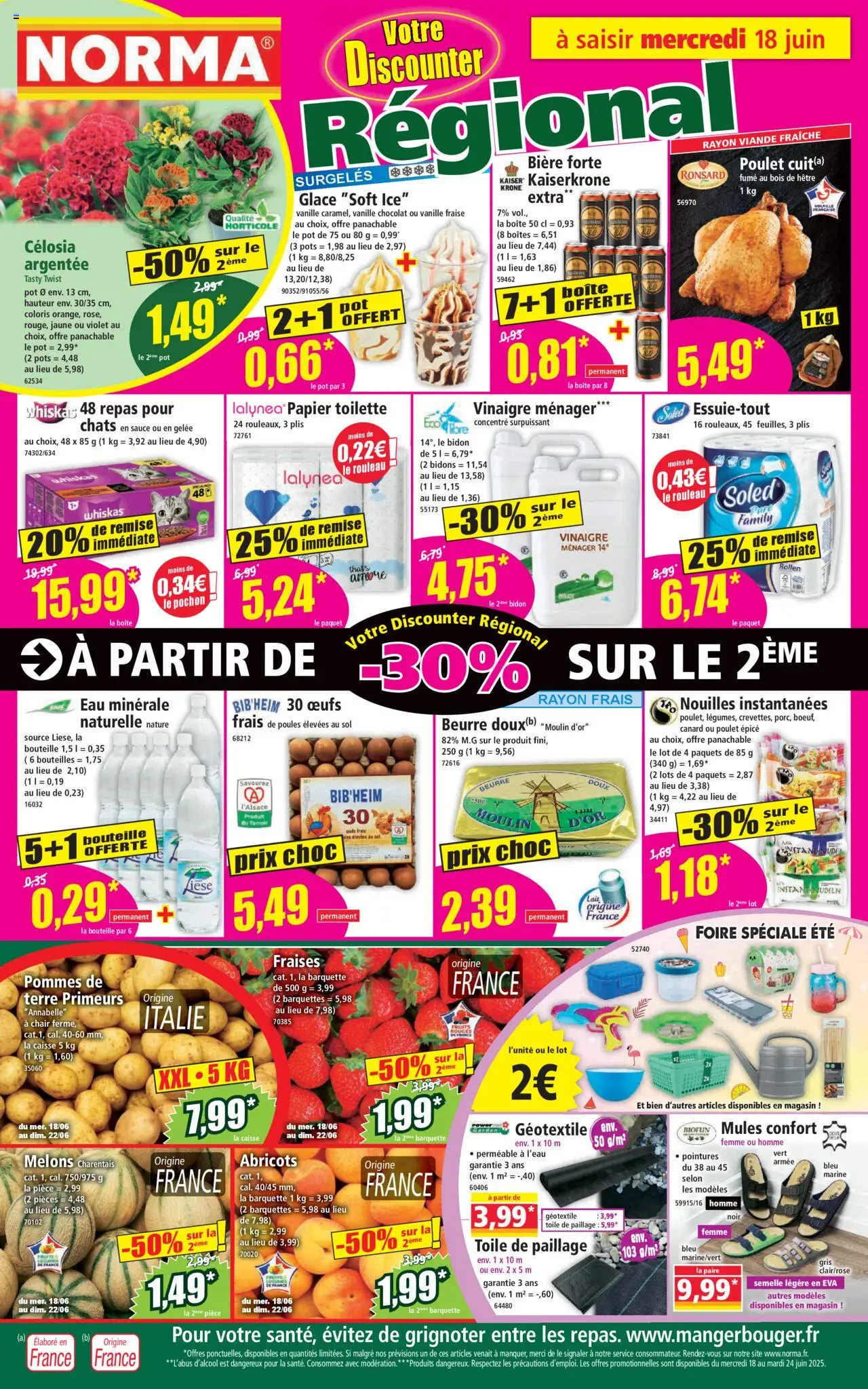 Catalogue de la boutique Norma valable du 18/06/2025 - Page numéro 1 - Bière, Fraise, Eau minérale, Papier toilette, Pommes de terre, Eau minérale naturelle, Canard, Bouteille