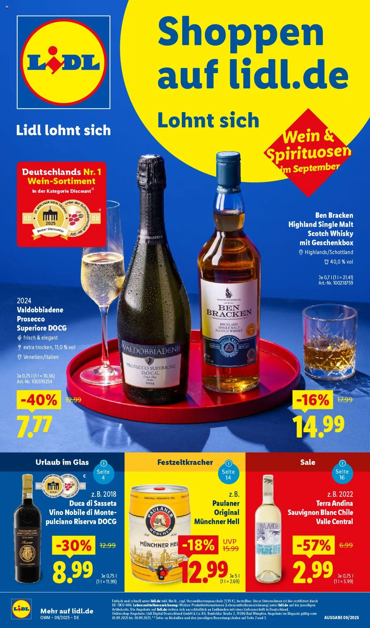 LIDL Prospekt ab Montag 01.09.2025 > Wein & Spirituosen im Onlineshop