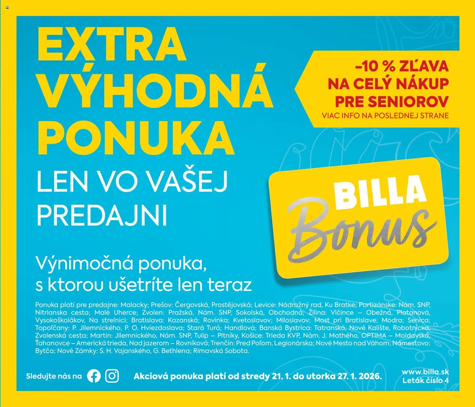 Náhľad Billa letáku platného od 21.01.2026