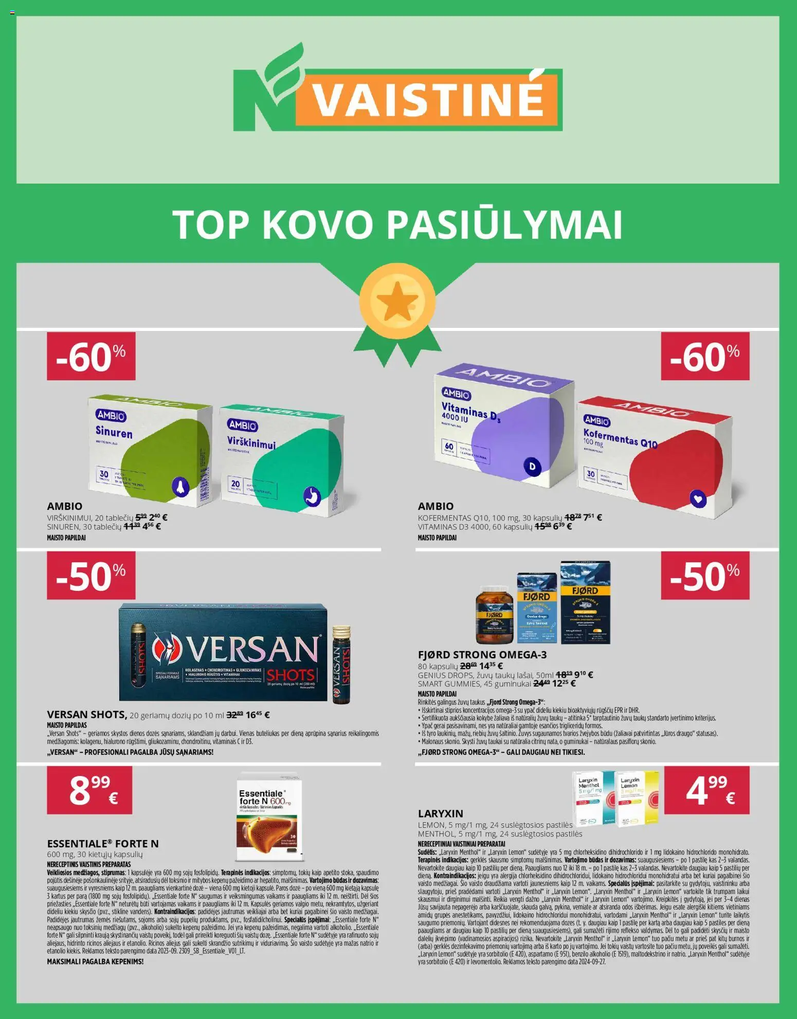 Norfa vaistinė parduotuvės leidinio Norfa vaistinė leidinys galiojančio nuo 2026.03.01 peržiūra